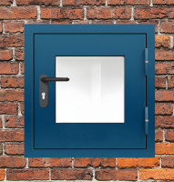 Люк металлический синий с окном